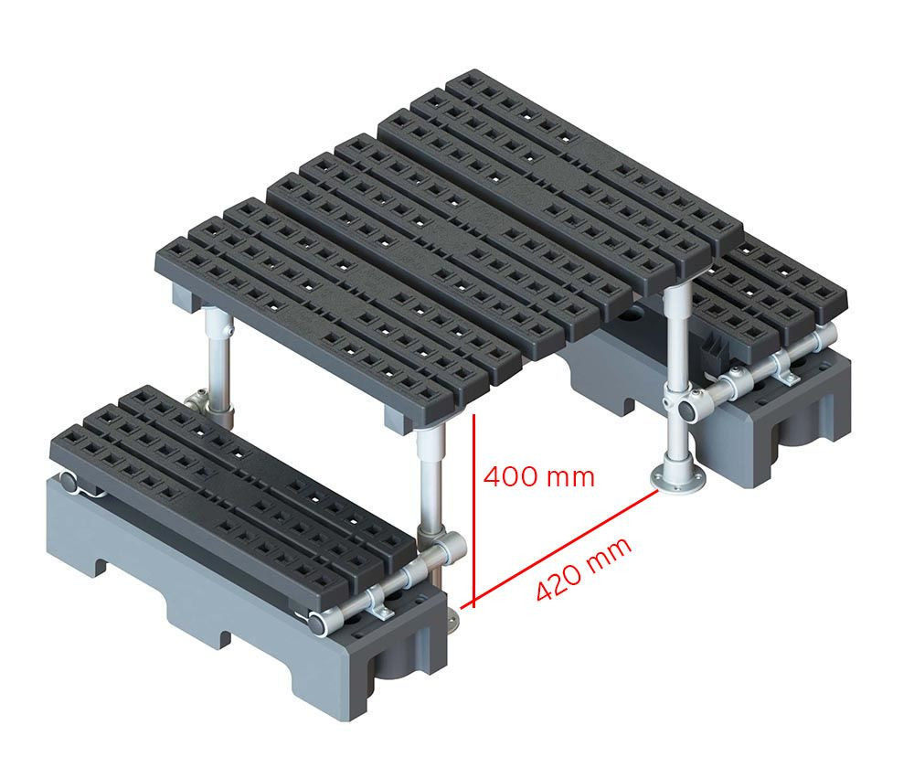 Mini stepover platform Freestanding, 400x420mm clearance