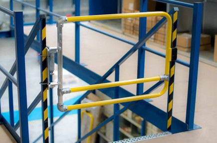 self closing yellow safety gate