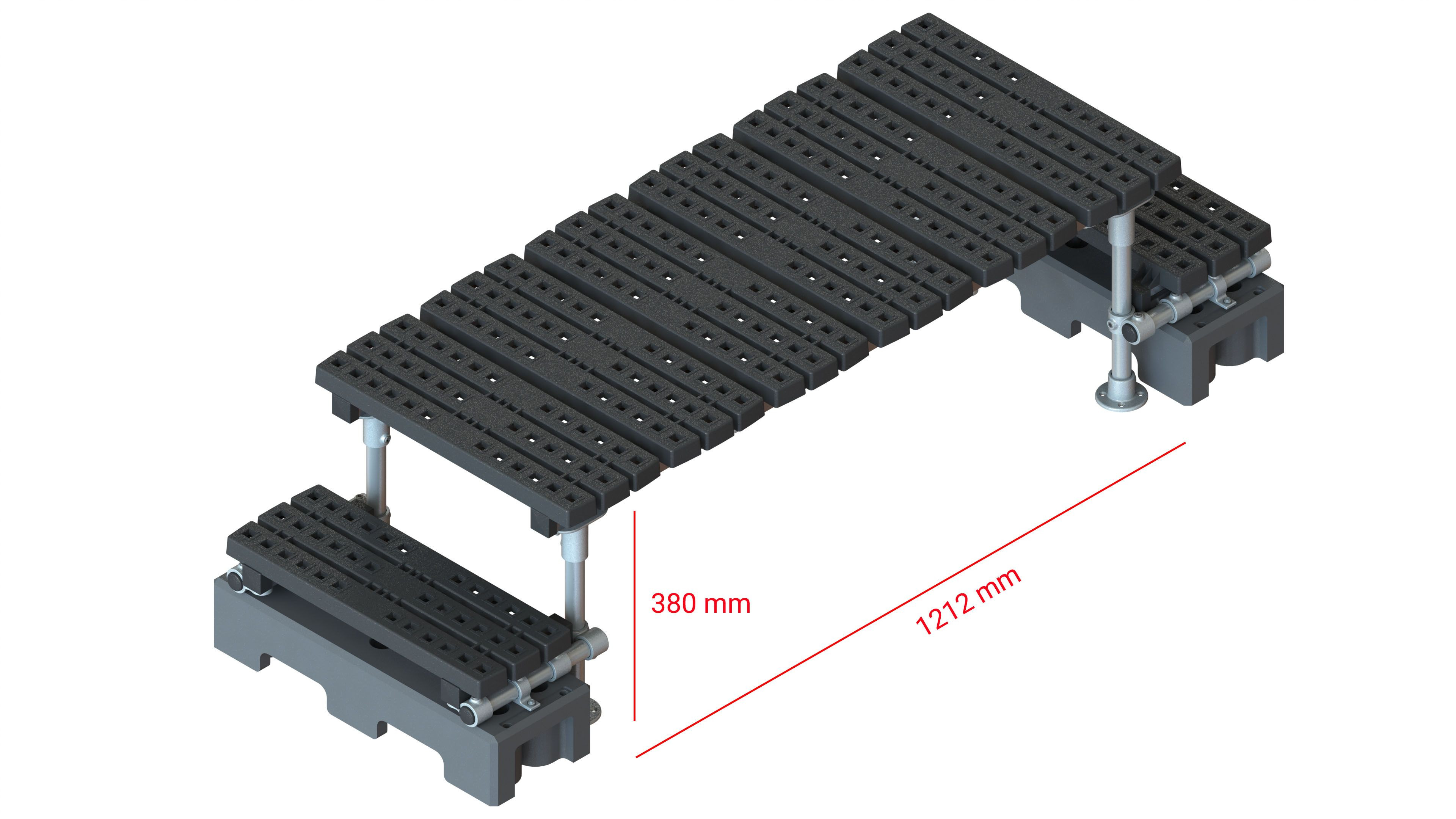 Mini stepover platform Freestanding, 380x1212mm clearance