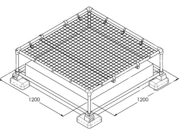rooflight guardrail with mesh