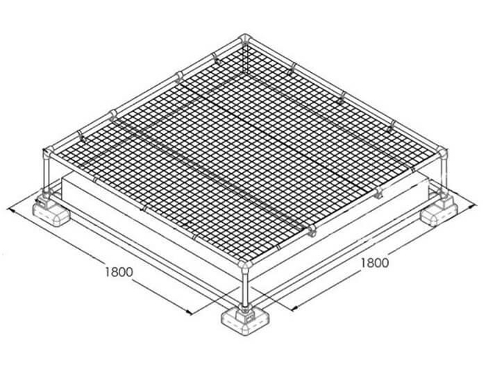 rooflight guardrail with mesh