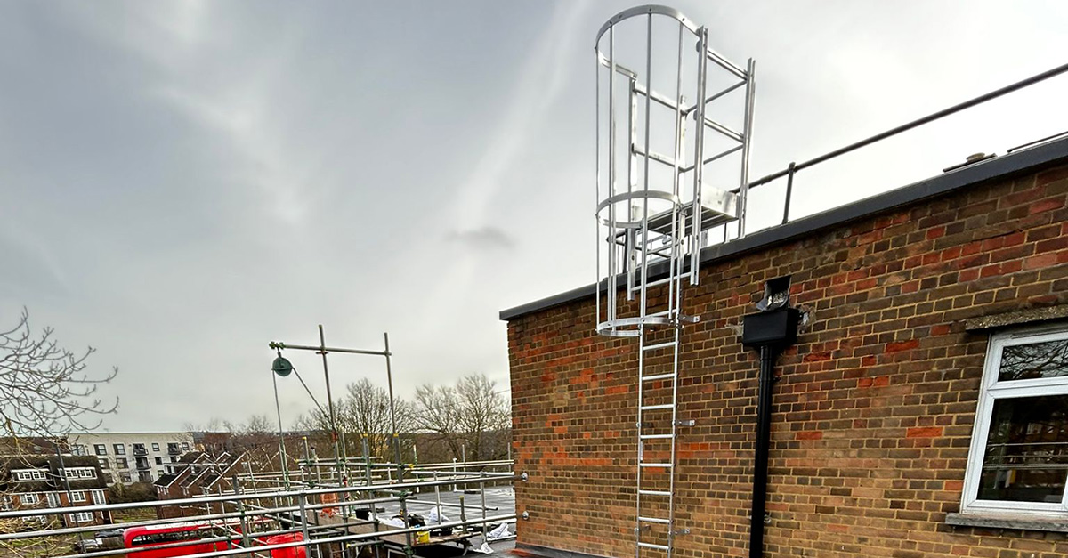 caged ladder roof access